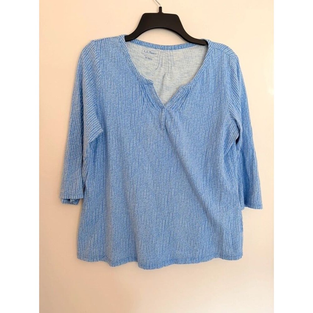 L.L Bean Blue 3/4 Sleeve Tee